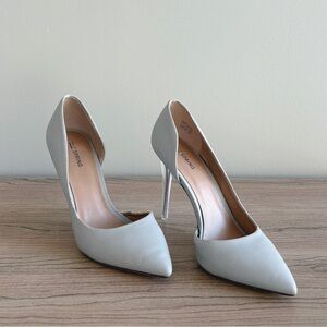 call it spring - light blue pumps with clear heels